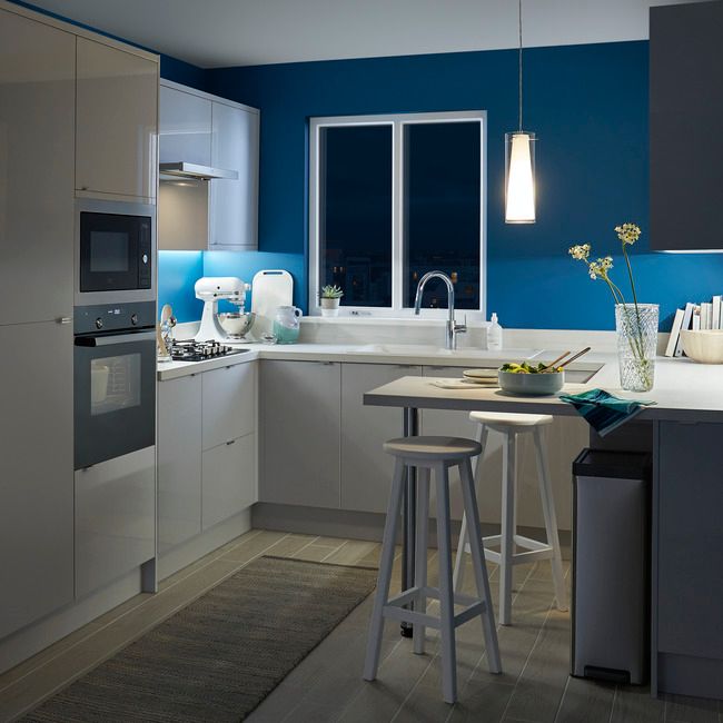 GoodHome Alisma hjørneliste 71,5 cm grå blank