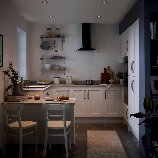 GoodHome Alpinia hjørneliste 89,5 cm mat hvid