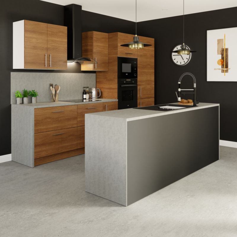 GoodHome Chia hjørneliste 73 x 2 cm med træstruktur