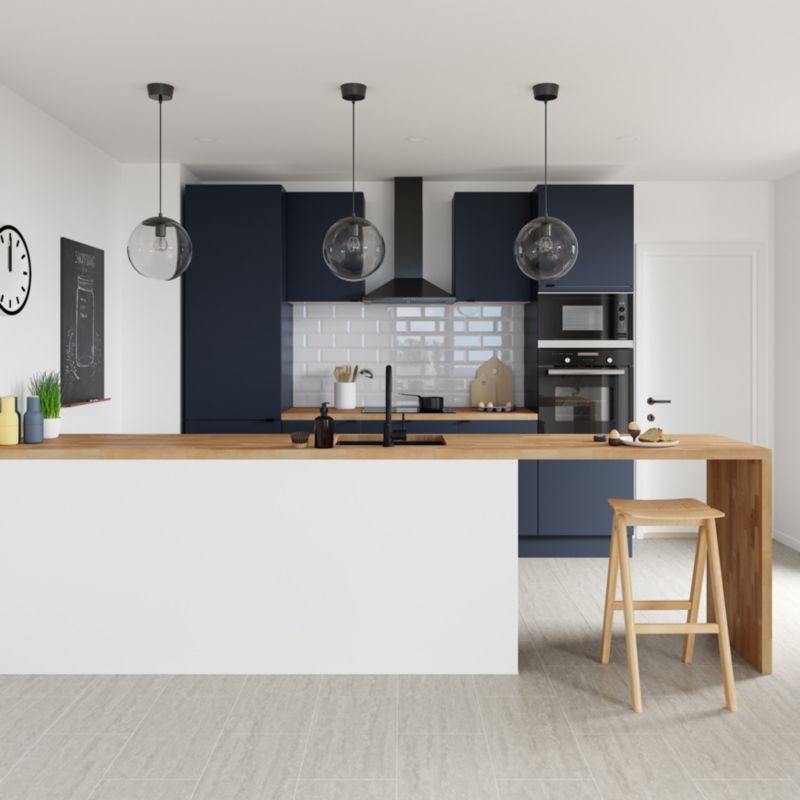 GoodHome Stevia hjørneliste 2 x 71,5 cm mat blå