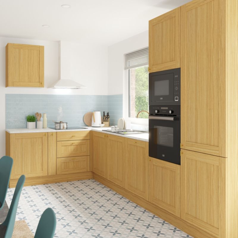 GoodHome Verbena hjørneliste 71,5 cm i naturlig egetræ