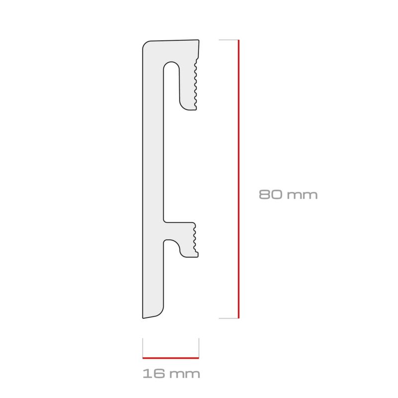 Salag Beta fodliste 80 x 2200 mm hvid