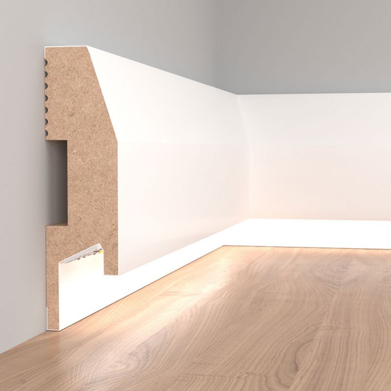 Afslutningsliste i MDF med skjult LED Foge LB9 100 x 30 x 2000 mm