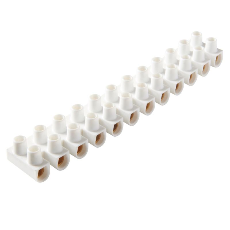 Diall 12-polet klemrække 16 mm 30 A hvid