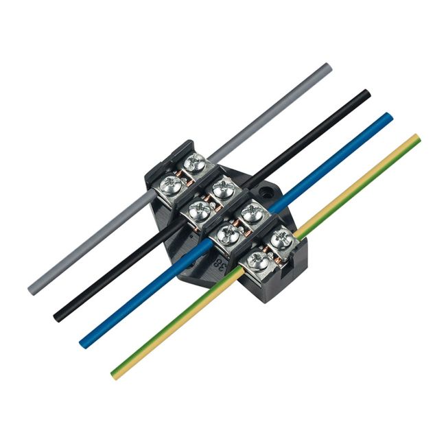 Elektro-Plast klemrække 4 x 10 mm² sort