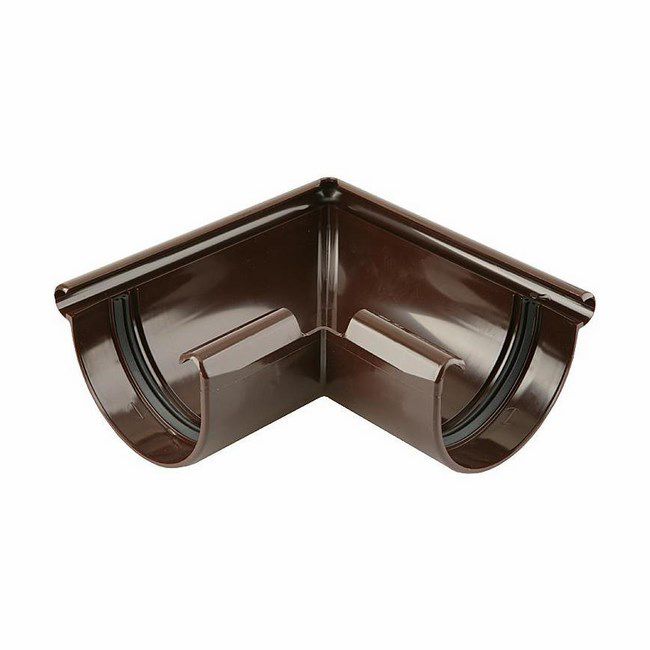 Marley udvendig tagrende bøjning, diameter 7,5 cm, brun