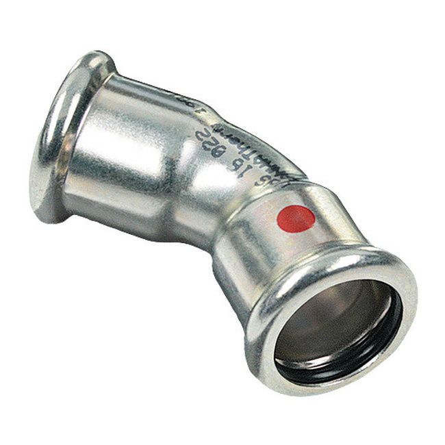 Sanha dobbeltskålstålbøjning 45° 28 mm