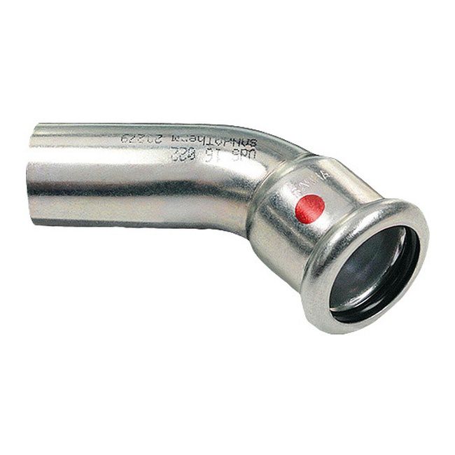 Sanha stålbøjning med enkeltmuffe 45° 28 mm