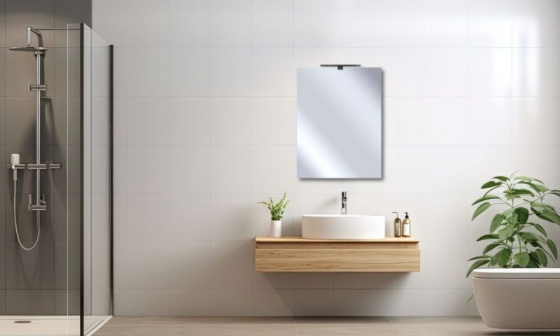 LED-spejl Amber 50 x 70 cm med indbygget 30 cm belysning