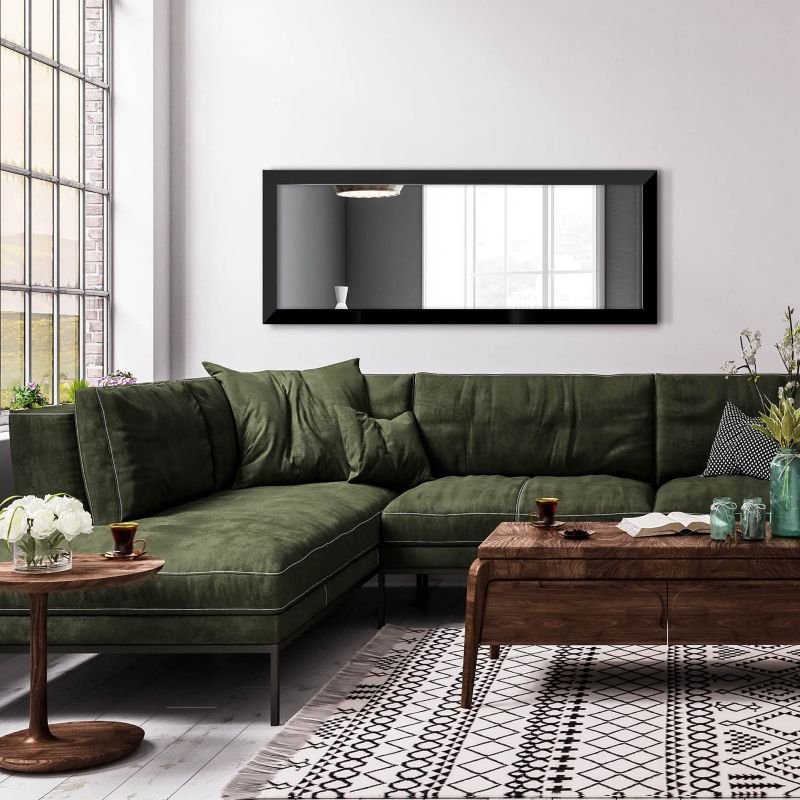 Lahti spejl 47 x 127 cm i sort ramme