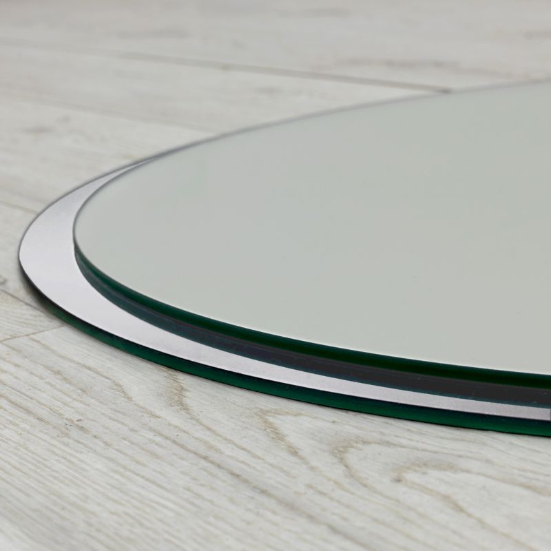 Rundt Tulup-spejl med blåt arabisk mønster 80 cm kunstnerisk på hærdet glasbund, 1 stk.