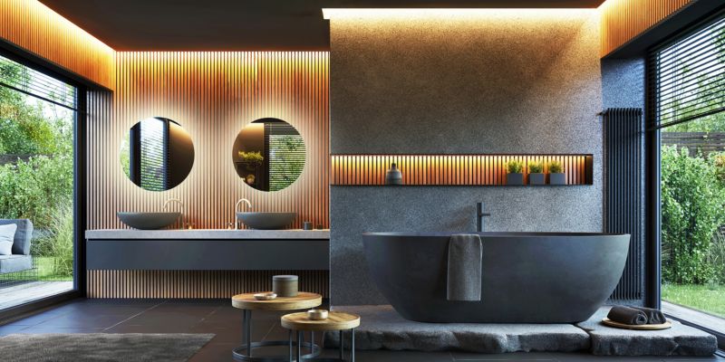 Rundt Luna-spejl 70 cm med LED-belysning