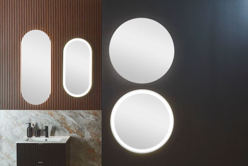 Ovalt spejl Luna 100 x 40 cm med LED-belysning