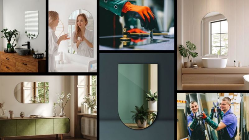 Ovalt Tulup-spejl 50x90 cm til stue og entré, 1 stk.