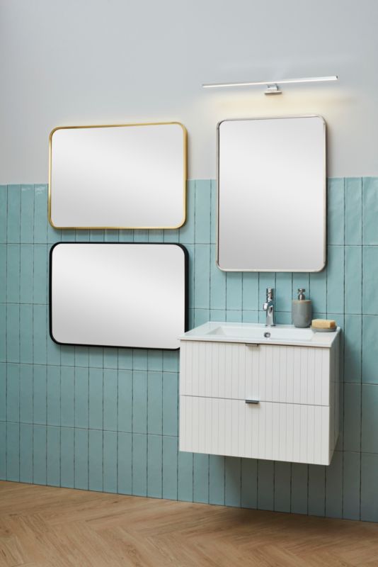 Rektangulært spejl Dubiel Vitrum Nico 50 x 70 cm med mat-sort aluminiumsramme