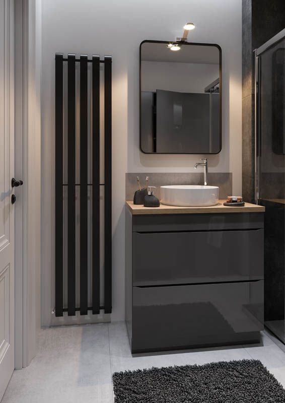 Rektangulært spejl Dubiel Vitrum Nico 60 x 80 cm med sort aluminiumsramme