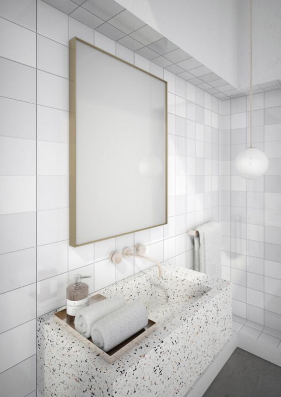 Rektangulært spejl Dubiel Vitrum Stark 60 x 80 cm med guldramme