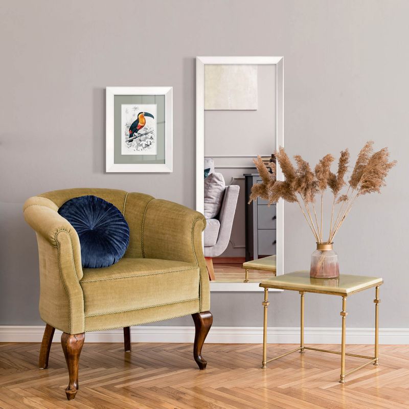 Rektangulært spejl Paris 47 x 147 cm i hvid ramme