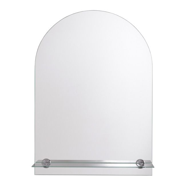 Badeværelsesspejl med hylde Bueformet 40x60 cm Sølv | 3663602461555