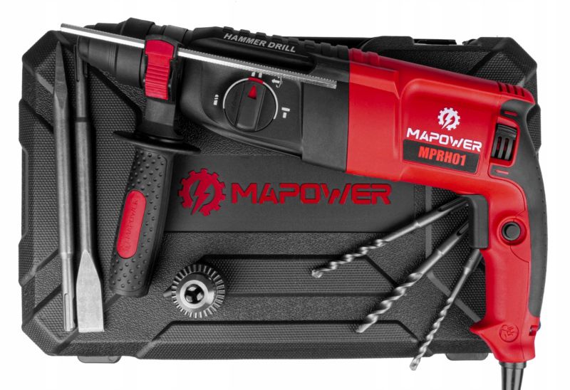 MAPOWER slagboremaskine 1050W SDS Plus 3,2J komplet sæt