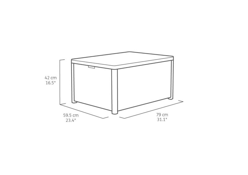 Keter Corfu Box havemøbelsæt i grafit, 1 sæt