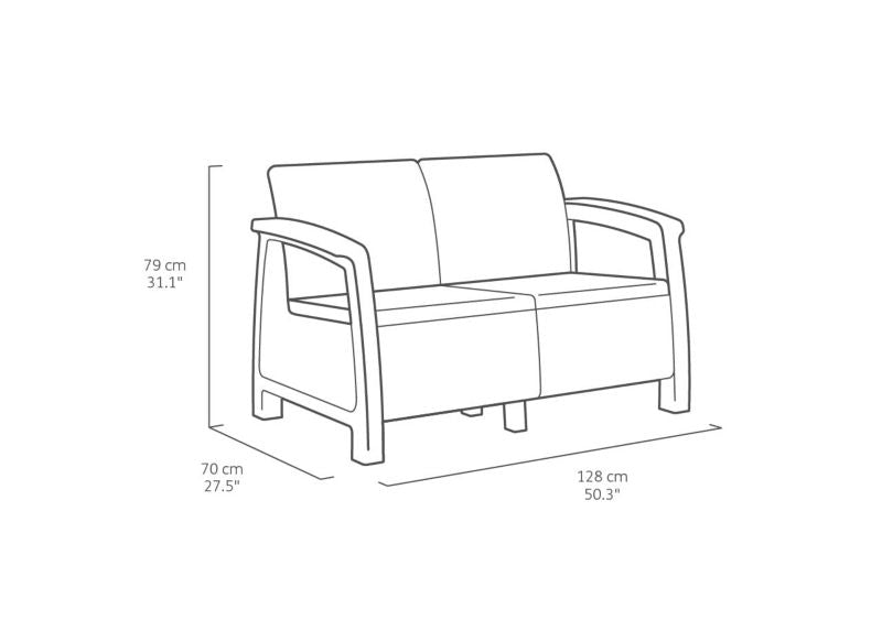 Keter Corfu Fiesta havemøbelsæt i cappuccino, 1 stk.