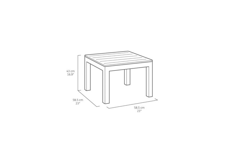 Keter Orlando havemøbelsæt med lille bord, grafit, 1 sæt