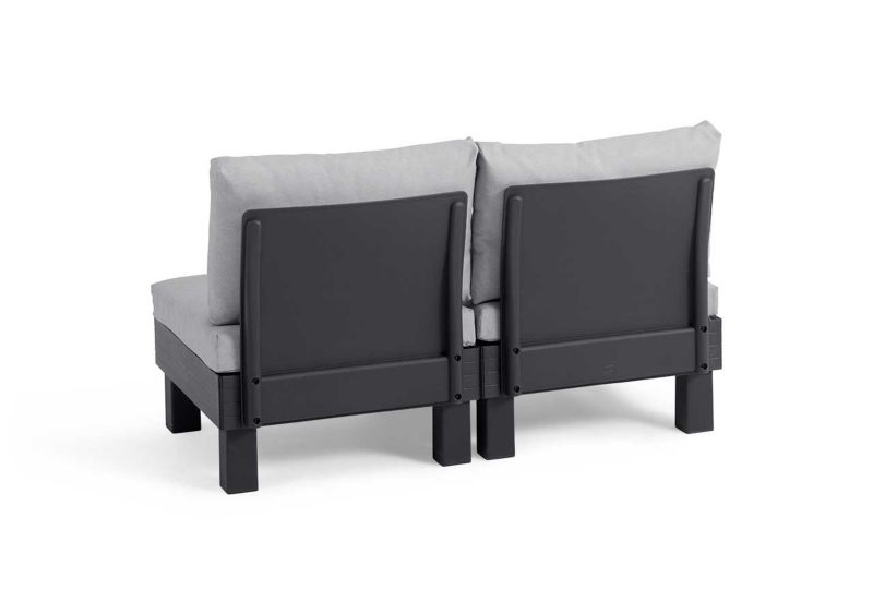 Keter Elements 2-personers modulært havemøbelsæt i grafit, 1 sæt