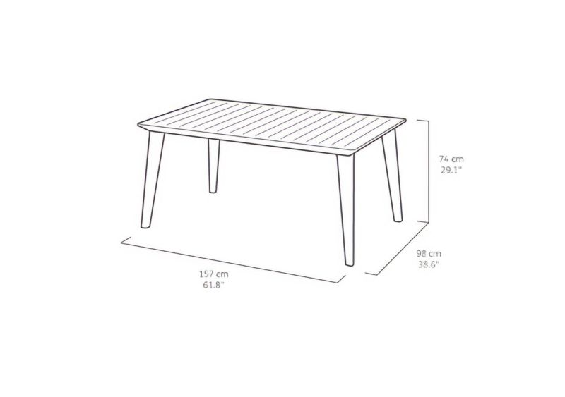 Keter Delano havemøbelsæt med Lima bord i cappuccino, 1 sæt