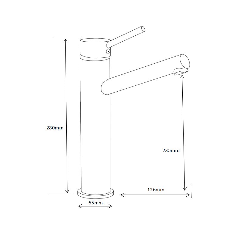 Mexen Eri Høj Vaskebatteri i krom 28 cm, 1 stk.