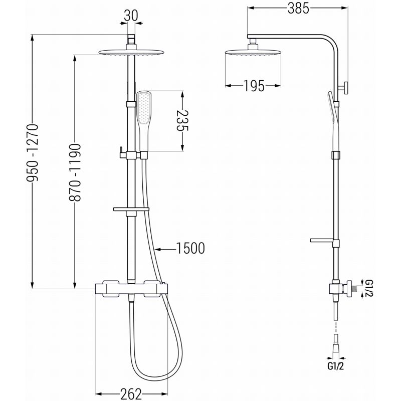 Mexen CQ49 Cube brusebadssæt sort/guld 1 stk.