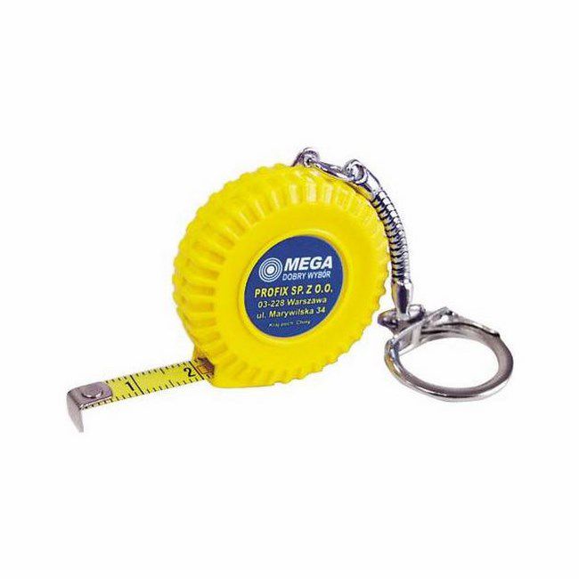Sammenrulleligt målebånd Mega 1 m x 6 mm med nøglering