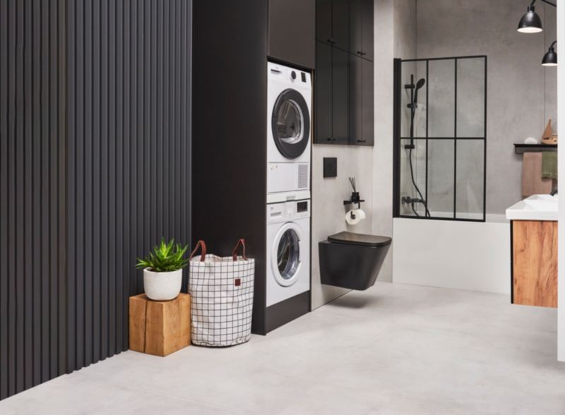 Væghængt Toilet Bravia Uden Skyllekant Sort med Softclose Sæde 48x35x36,5 cm