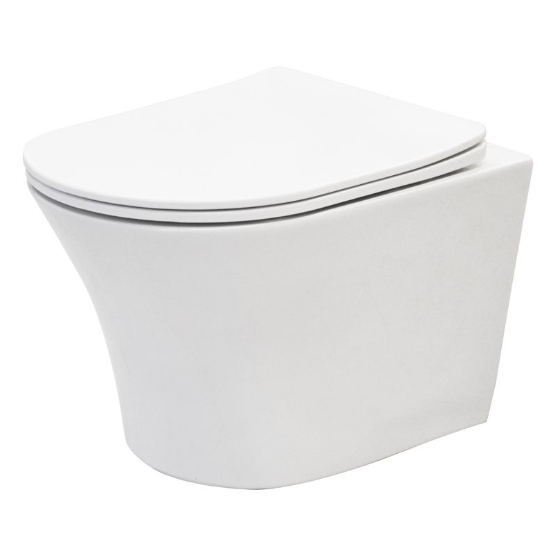 Vægmonteret Cleo rimless toilet skål i hvid