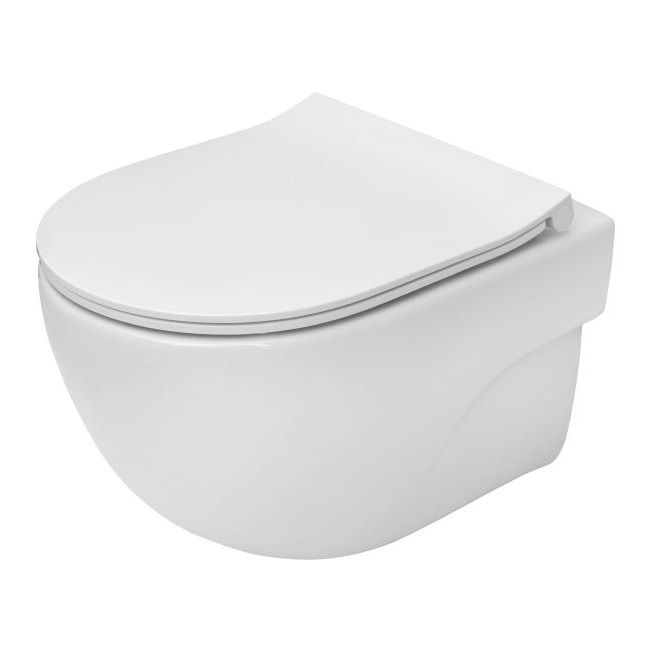 Vægmonteret Roca Teras rimless toilet med soft-close duroplast-sæde