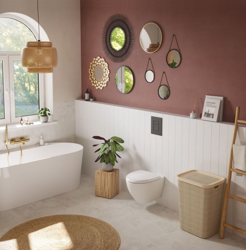 GoodHome Kentia væghængt rimless toilet med softclose sæde i hvid