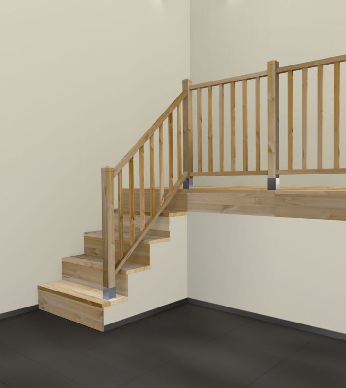 Montering af massiv stolpe Kornik 75 x 75 mm i sølv