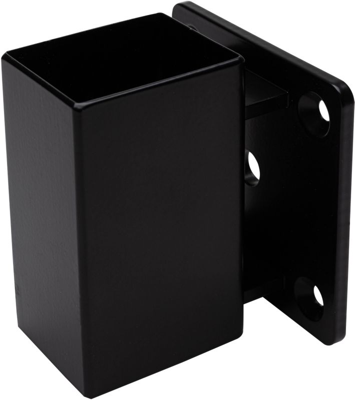 Sort lodret Kornik stolpebeslag 37 x 47 mm i rustfrit stål