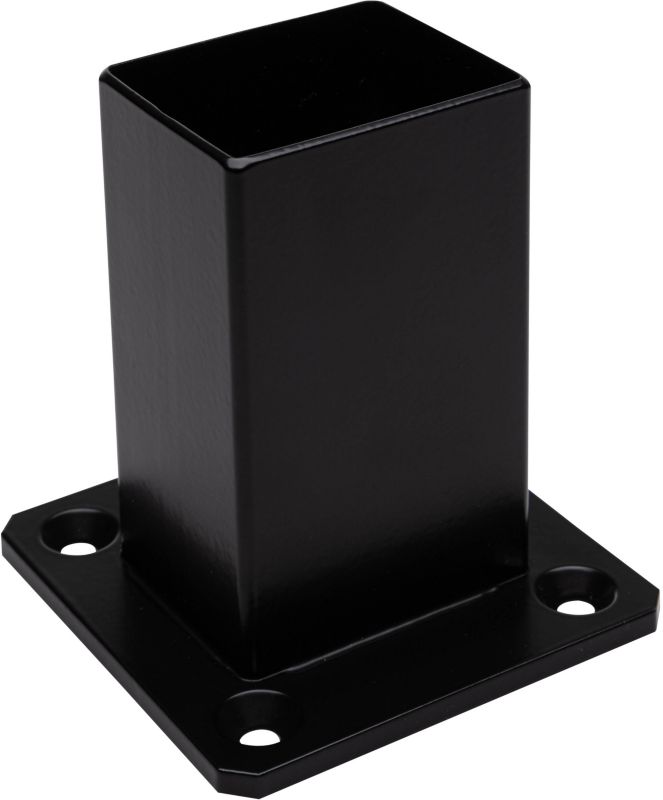 Sort vandret stolpebeslag Kornik 37 x 47 mm i rustfrit stål