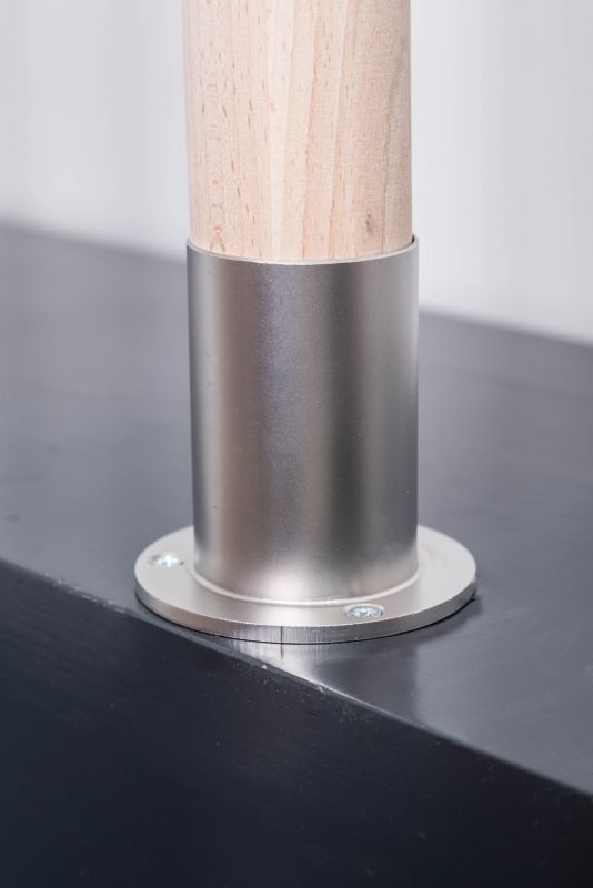 Kornik rustfrit stål stolpebeslag, vandret, Ø 50 mm