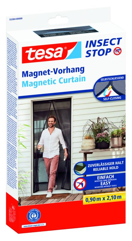 Magnetisk myggenet gardin 2,1 x 0,9 m antracit