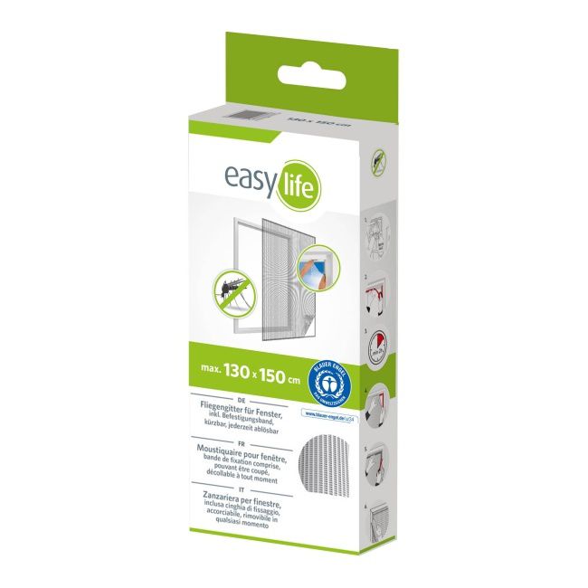 Hvid vinduesmyggenet 130 x 150 cm