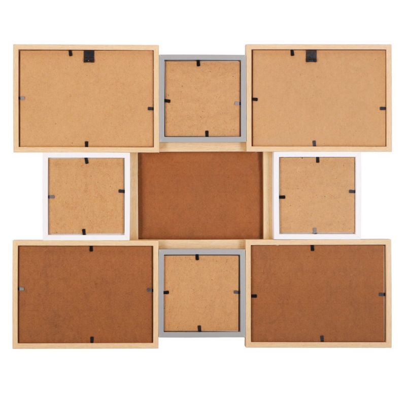 Multiramme til billeder Springos 13x18 cm og 10x10 cm collage 8 rammer i brun-grå 1 stk.