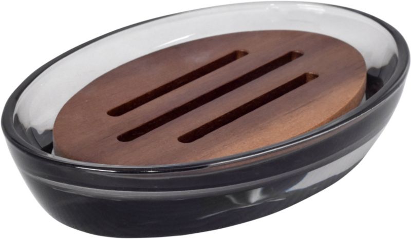 Sæbeskål Bisk Figo i gråtonet røgfarvet glas