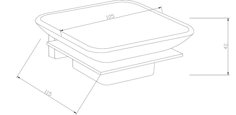 Mexen Arno vægmonteret sæbeskål hvid 10,5 x 4 cm 1 stk.