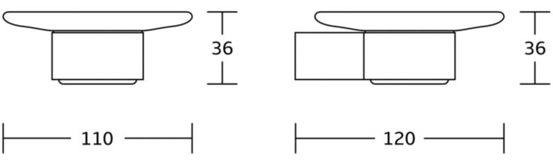 Væghængt sæbeskål Mexen Base sort 11,5 x 6,9 cm 7088239-70 1 stk.