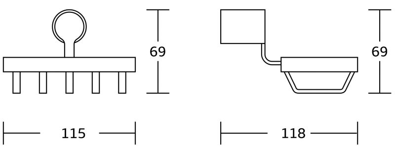 Væghængt sæbeskål Mexen Base sort 11,5 x 6,9 cm 7088251-70 1 stk.