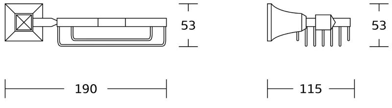 Væghængt sæbeskål Mexen Dalia krom 14 x 12 cm, 1 stk.