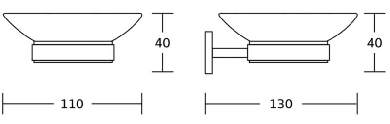 Væghængt sæbeskål Mexen Lea sort 11 x 5,9 cm 1 stk.