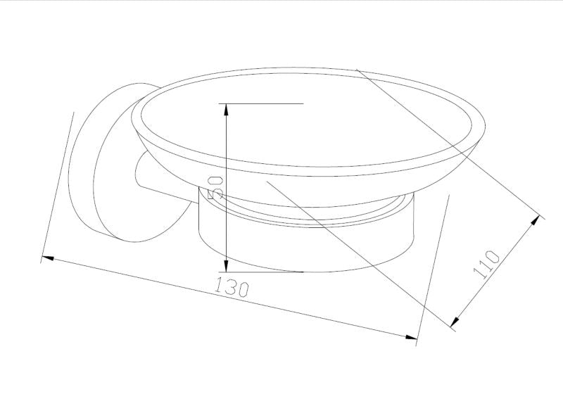 Væghængt sæbeskål Mexen Loft krom 11 x 5 cm 1 stk.